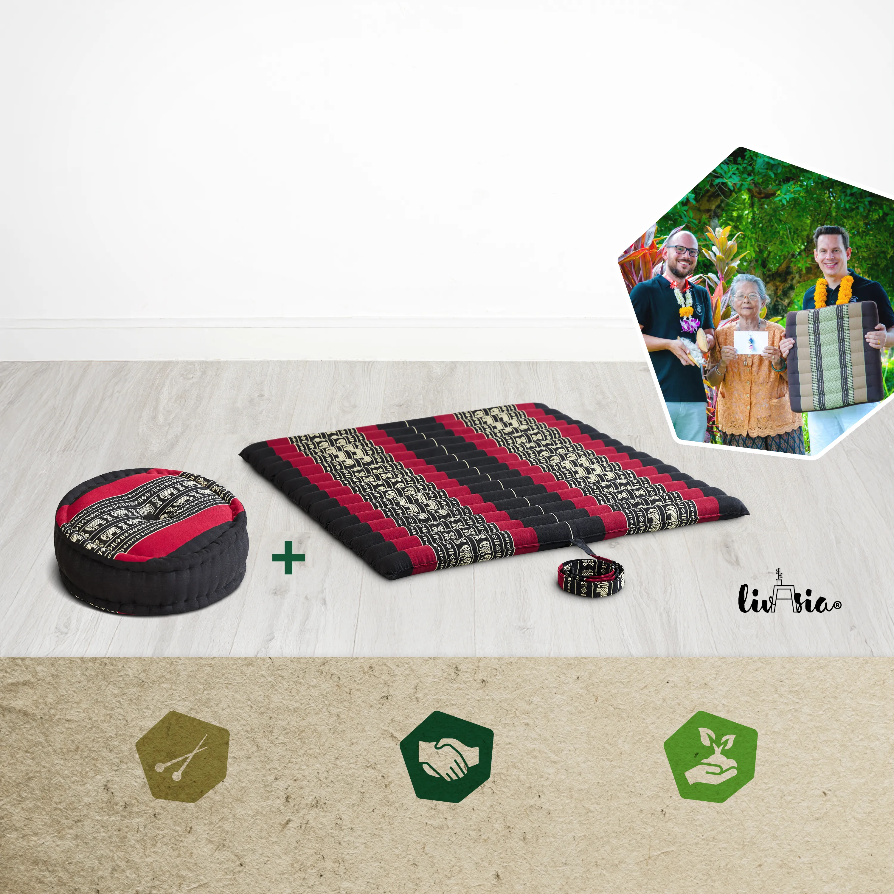 Kapok meditatiekussen set XL