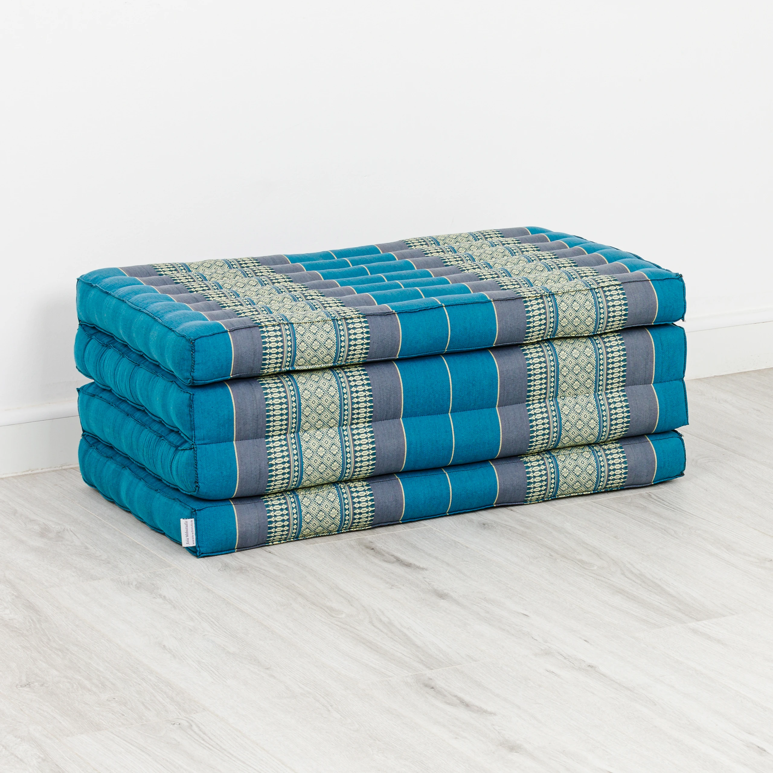 Duurzame klapmatras van kapok - 200x110x8cm - brede gastenmatras, plooibare matras, ecologische yogamat, klapbaar gastenbed, ligstoel voor tuin en balkon (Blauw Duurzame klapmatras van kapok - 200x110x8cm - brede gastenmatras, plooibare matras, ecologische yogamat, klapbaar gastenbed, ligstoel voor tuin en balkon (Blauw