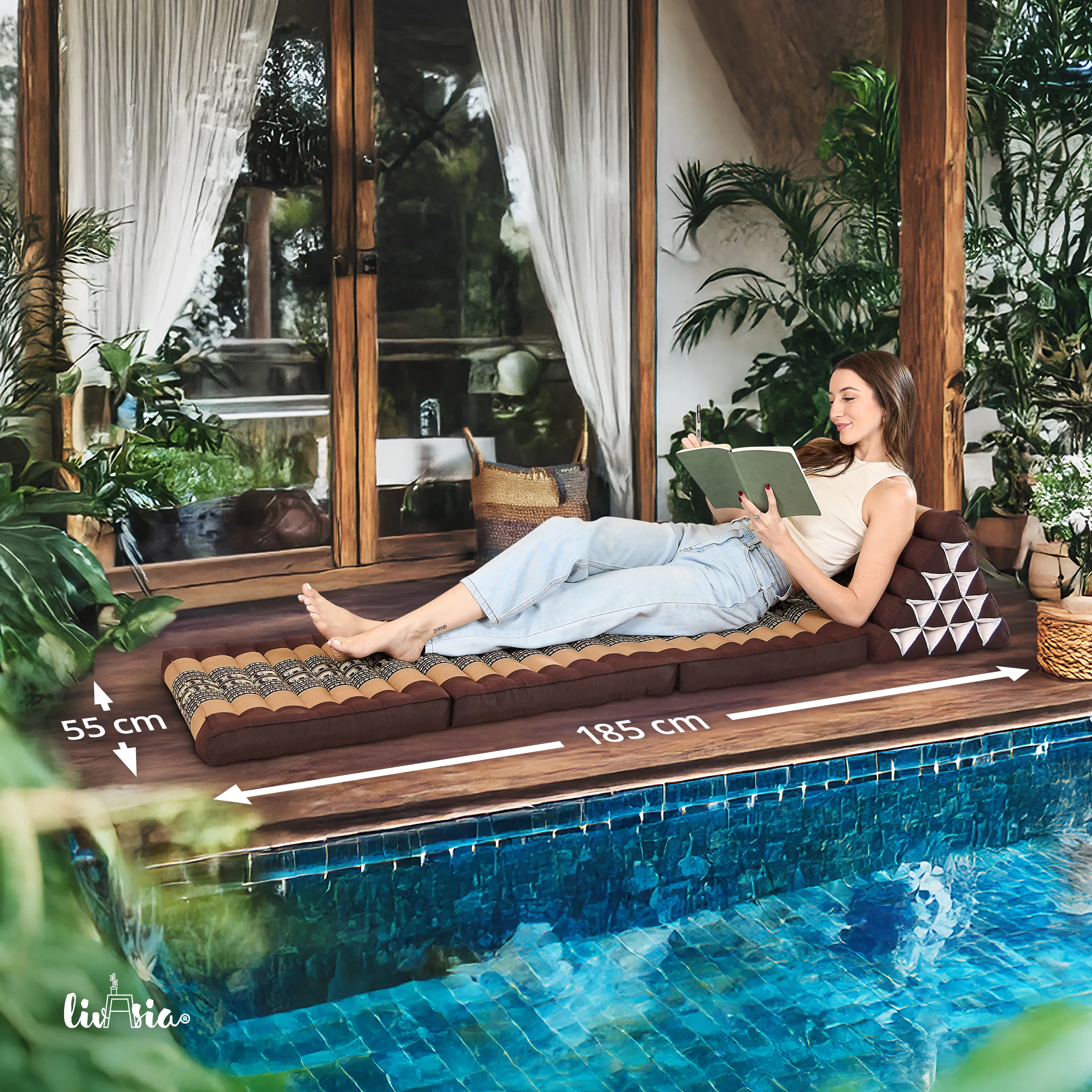 Kapok Thais kussen XXL hoog