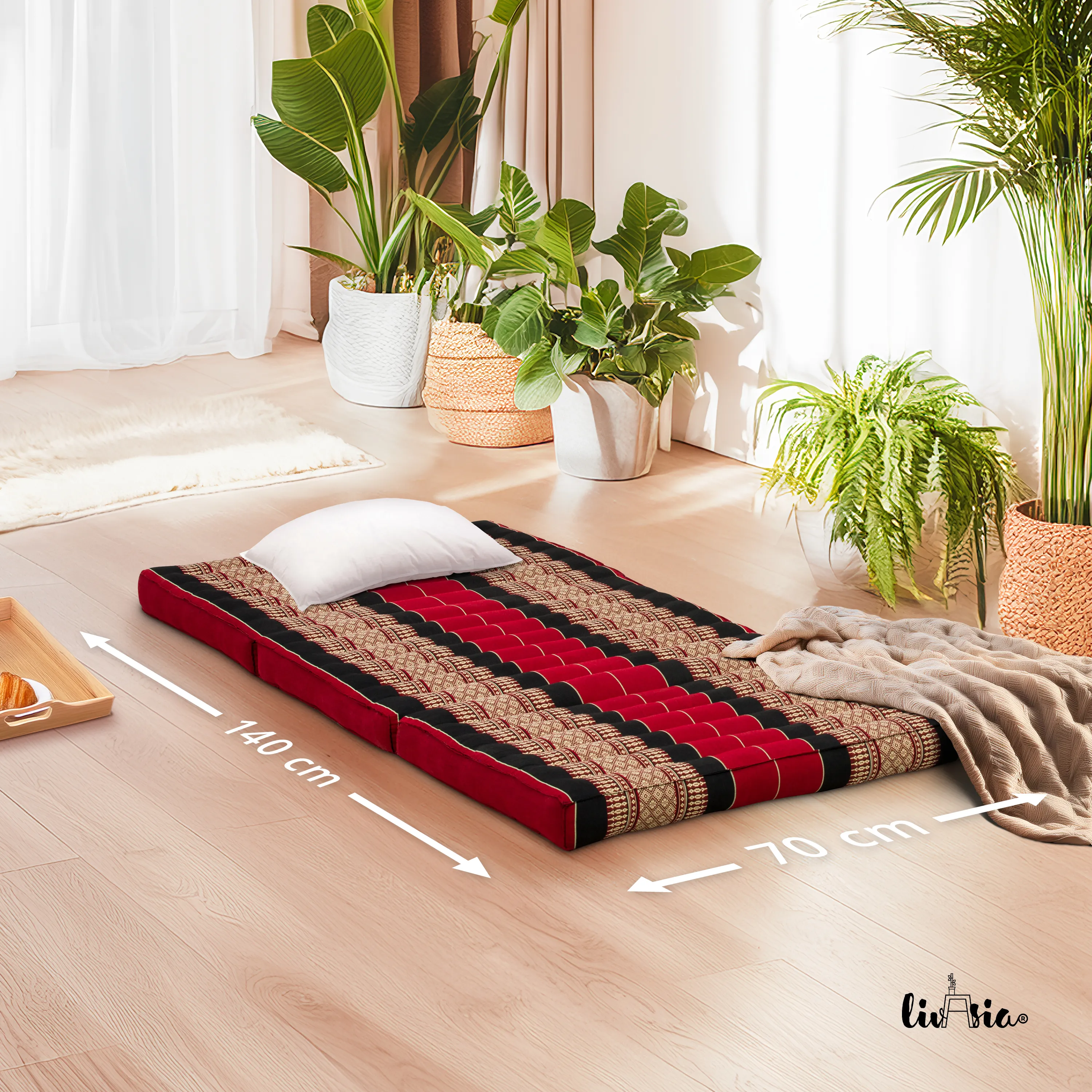 Kapok opklapbaar kindermatras, 70 cm breed
