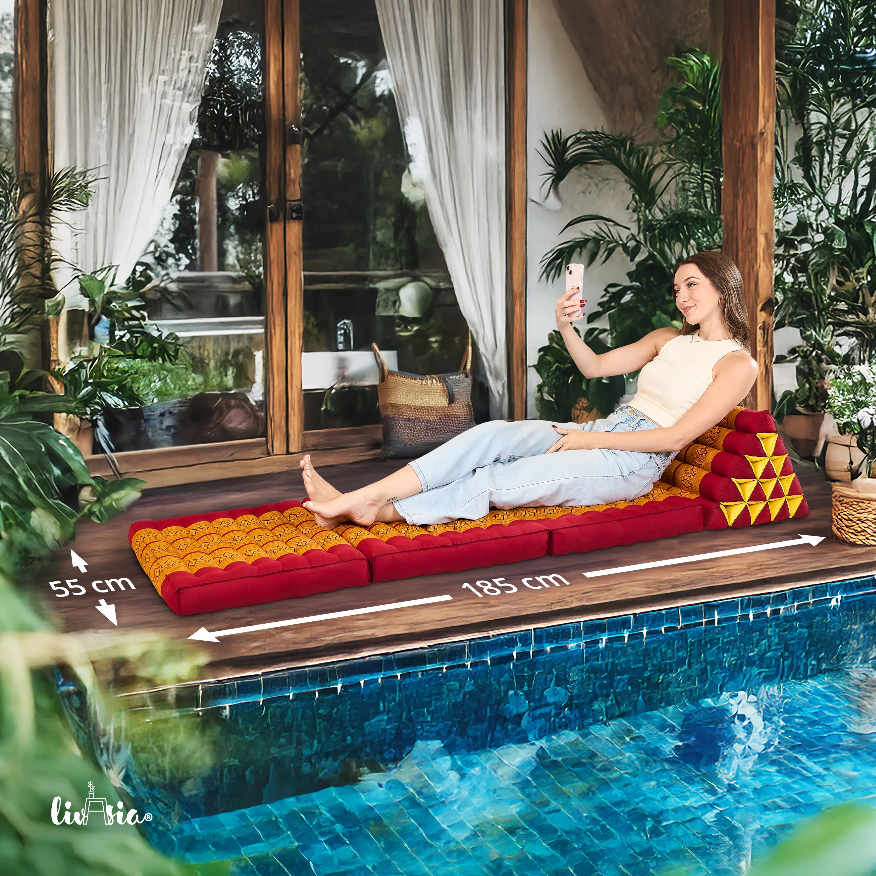 Kapok Thais kussen XXL hoog