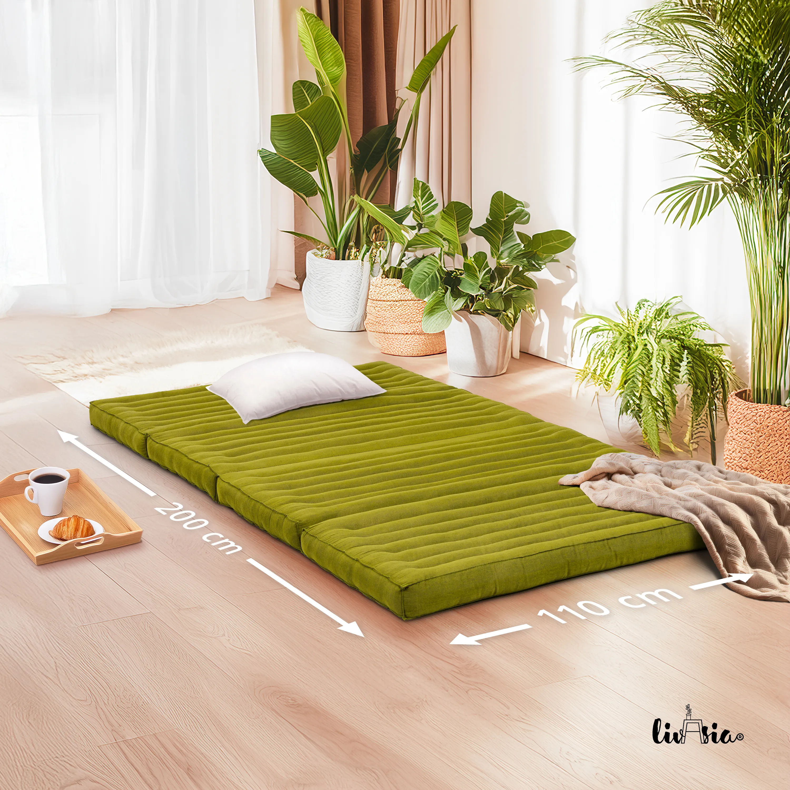 'Klappmatratze 110 gruen, einfarbig, freigestellt'