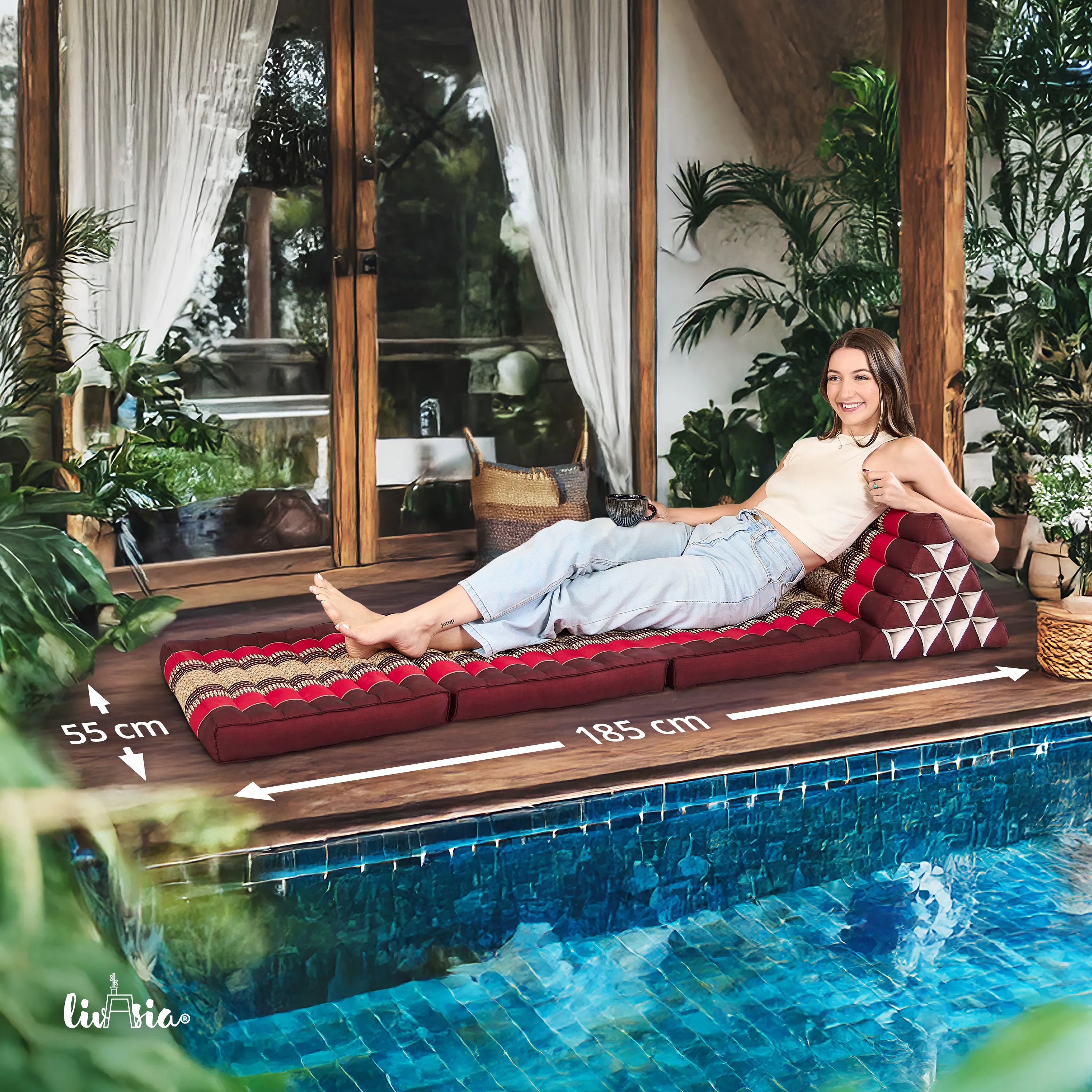 Kapok Thais kussen XXL hoog