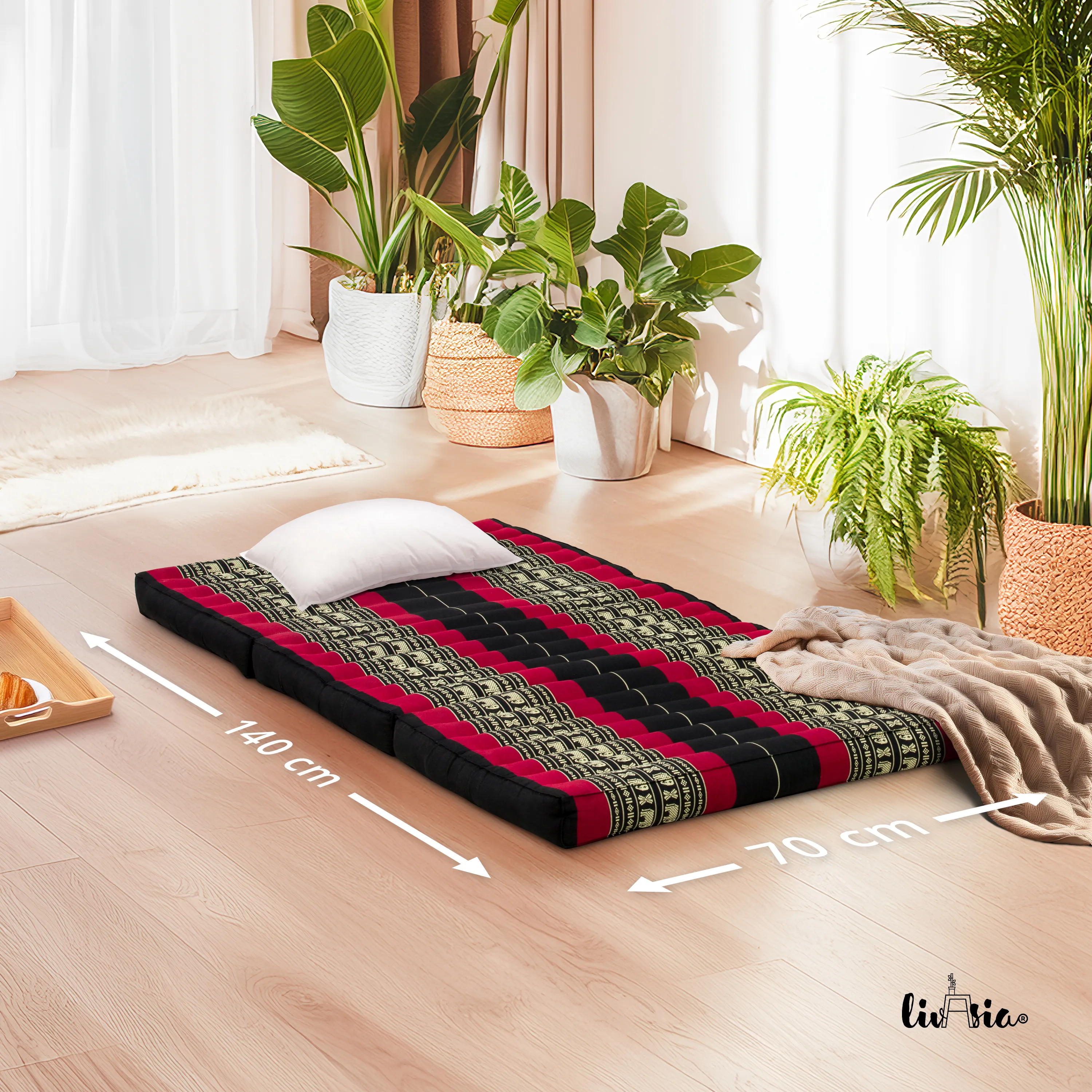 Kapok opklapbaar kindermatras, 70 cm breed