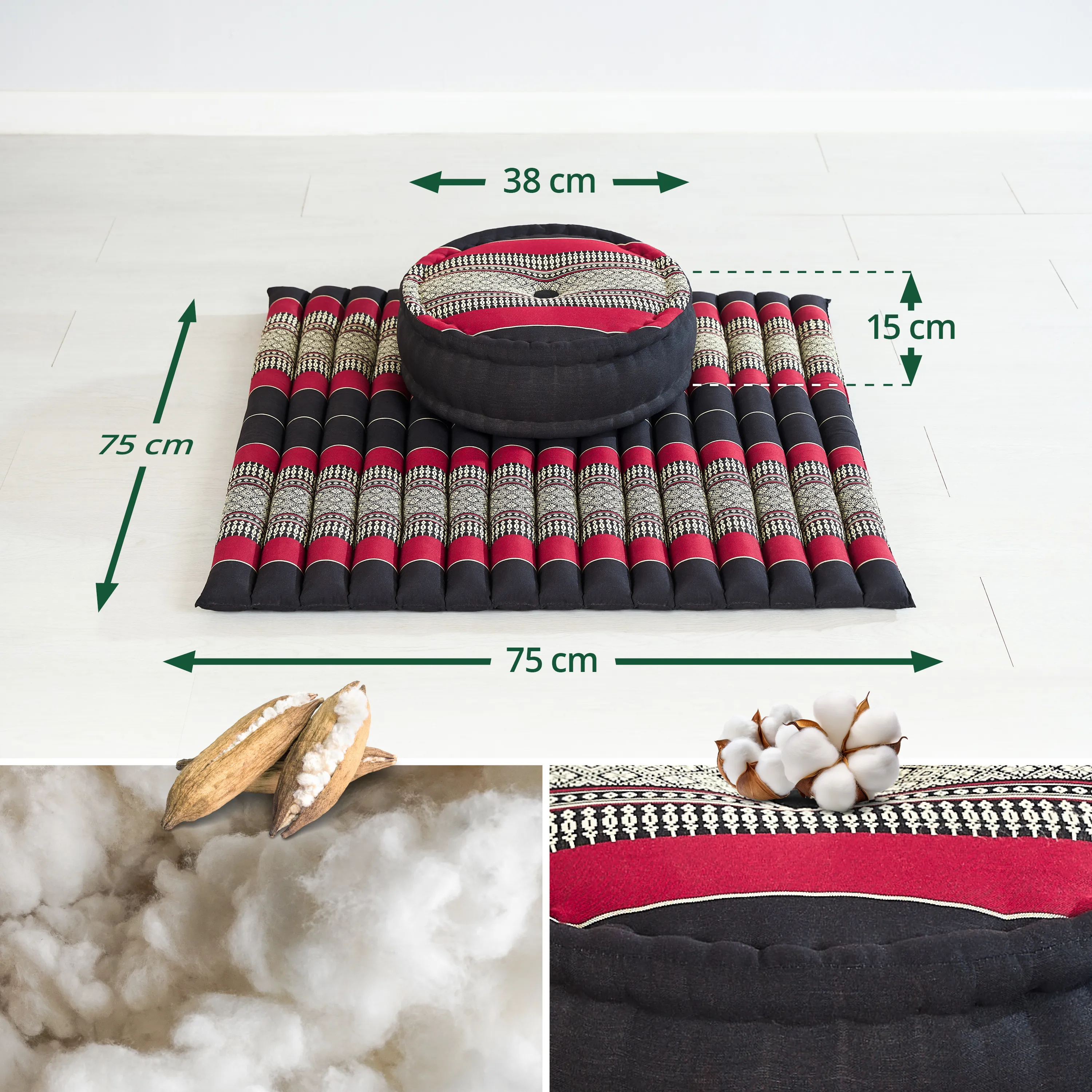 Kapok meditatiekussen set XL