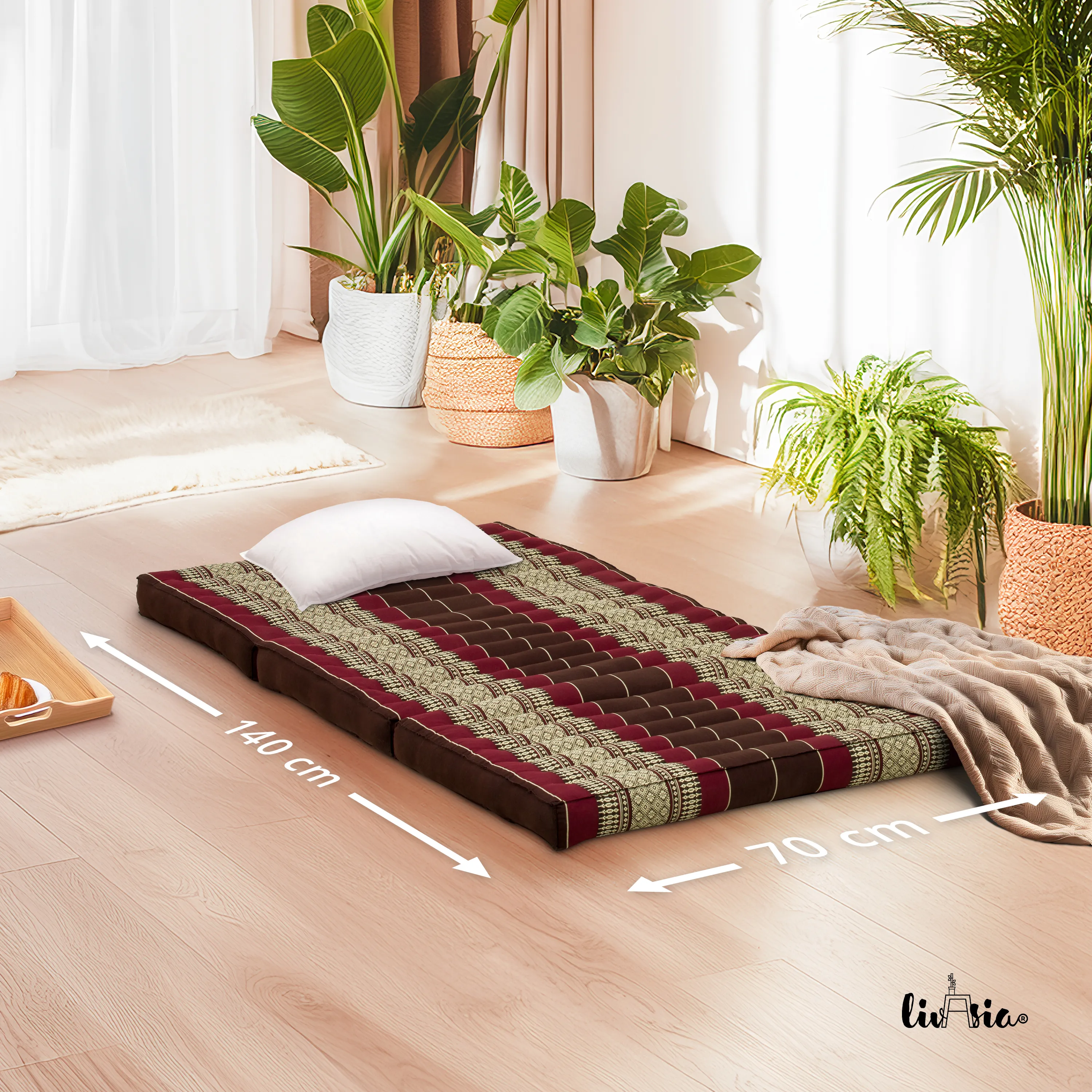 Kapok opklapbaar kindermatras, 70 cm breed