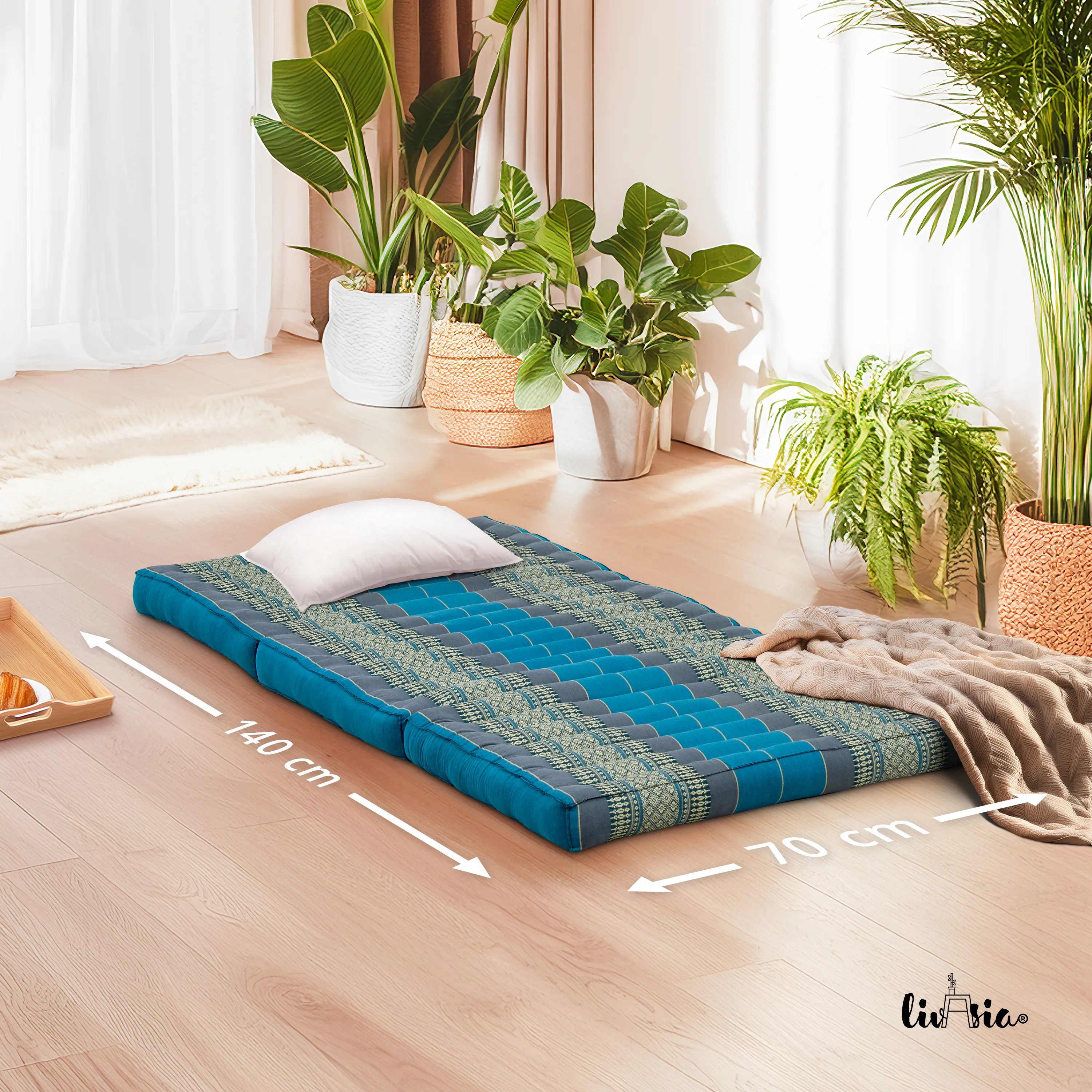 Kapok opklapbaar kindermatras, 70 cm breed