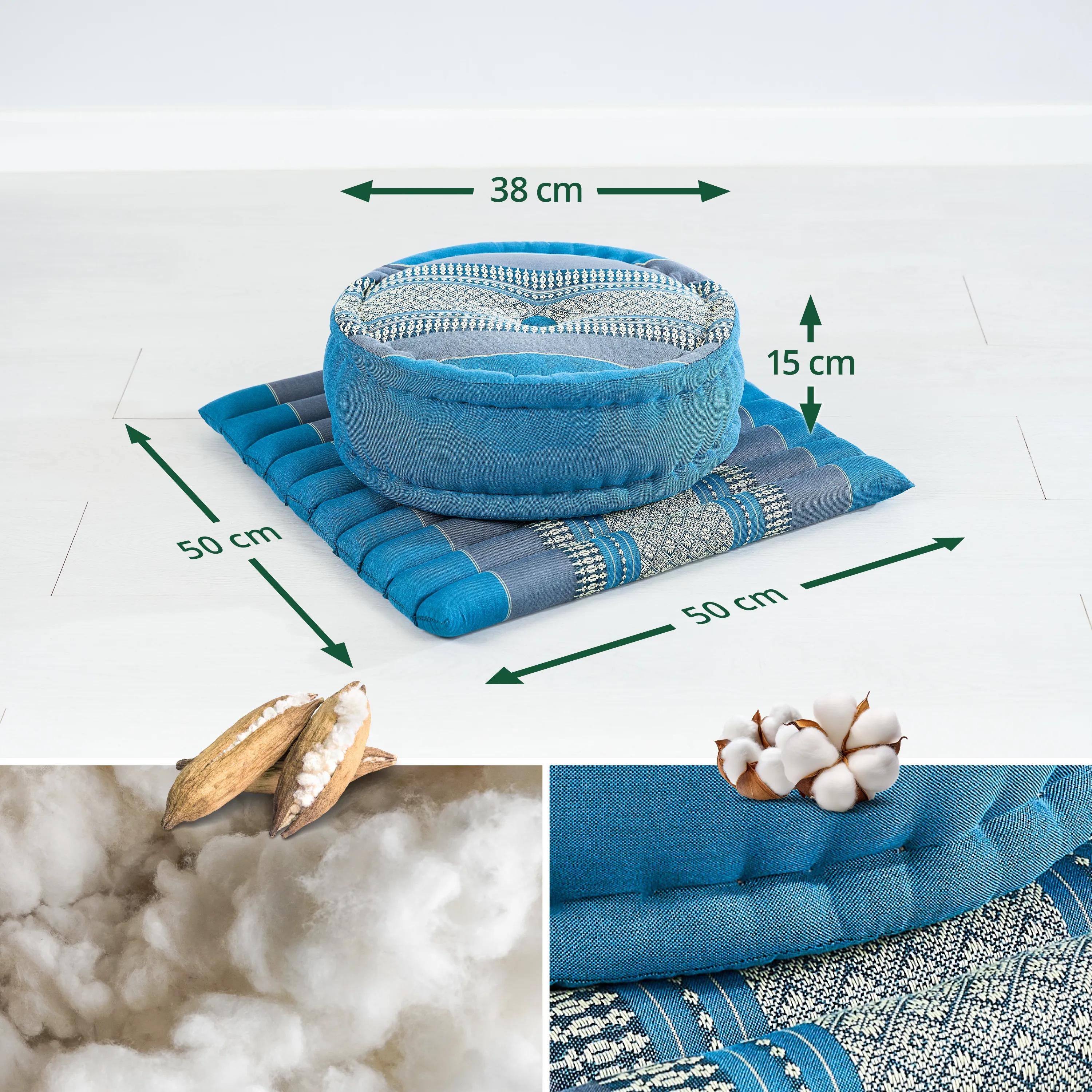 Kapok meditatiekussen set L
