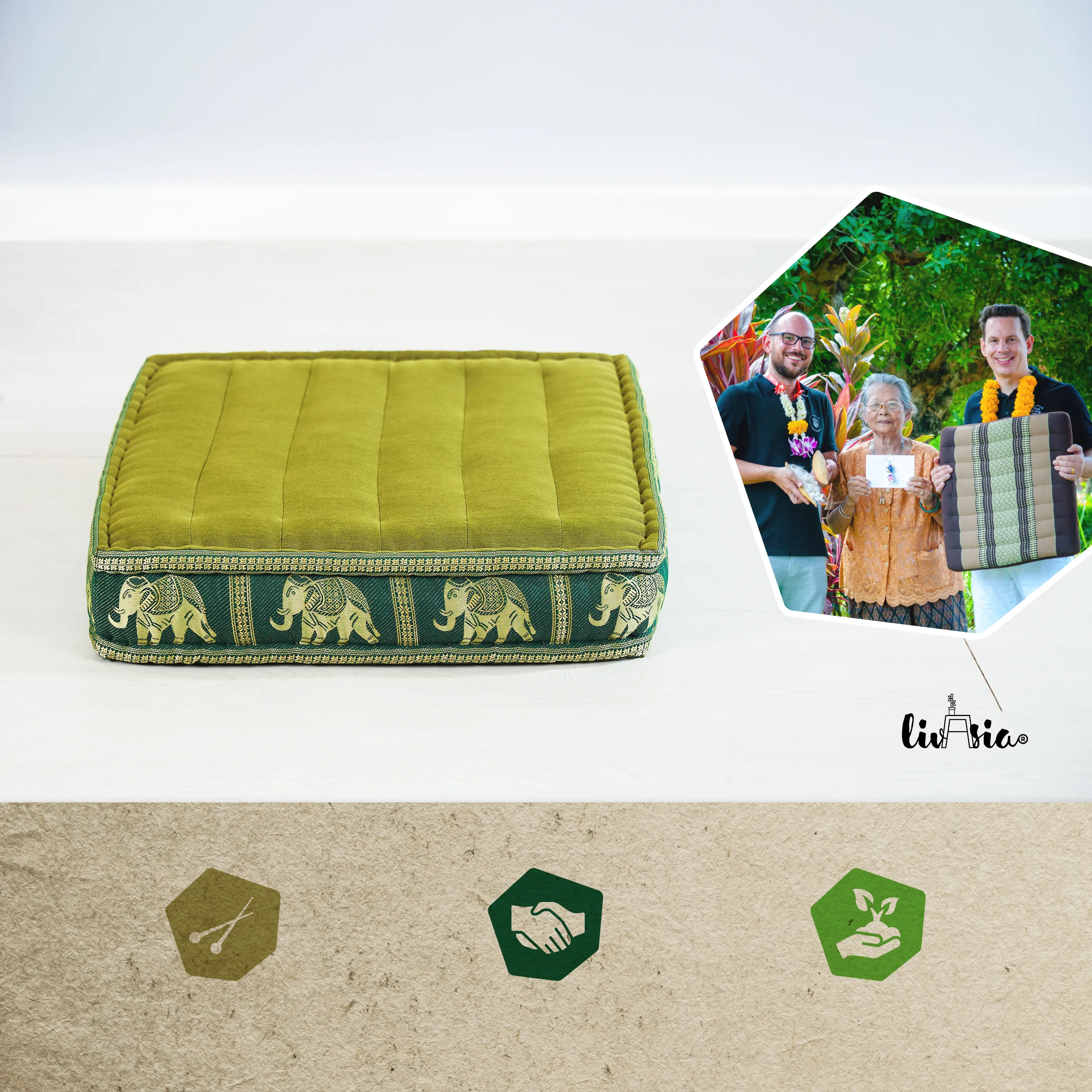 Kapok zitkussen voor op de vloer, Deluxe