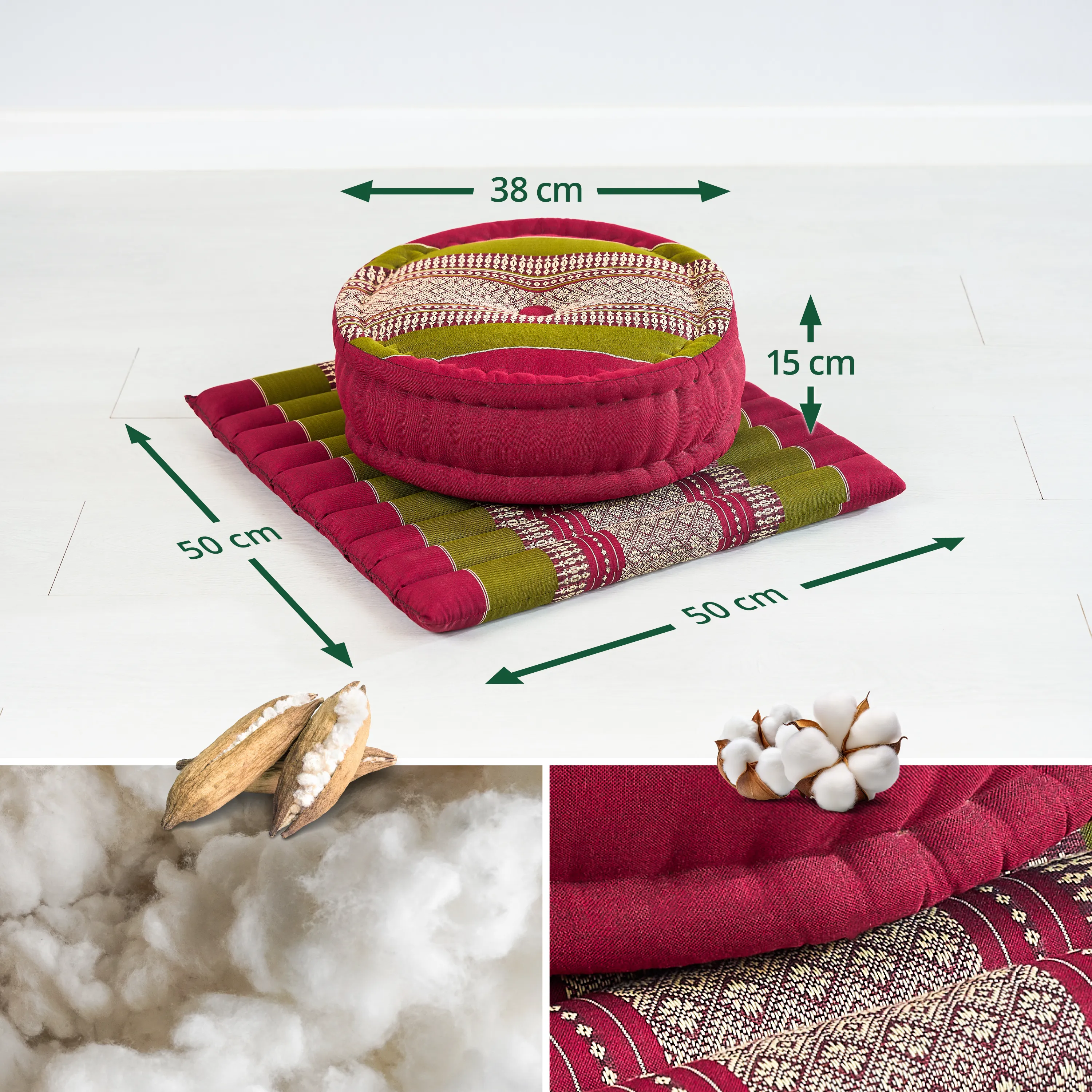 Kapok meditatiekussen set L