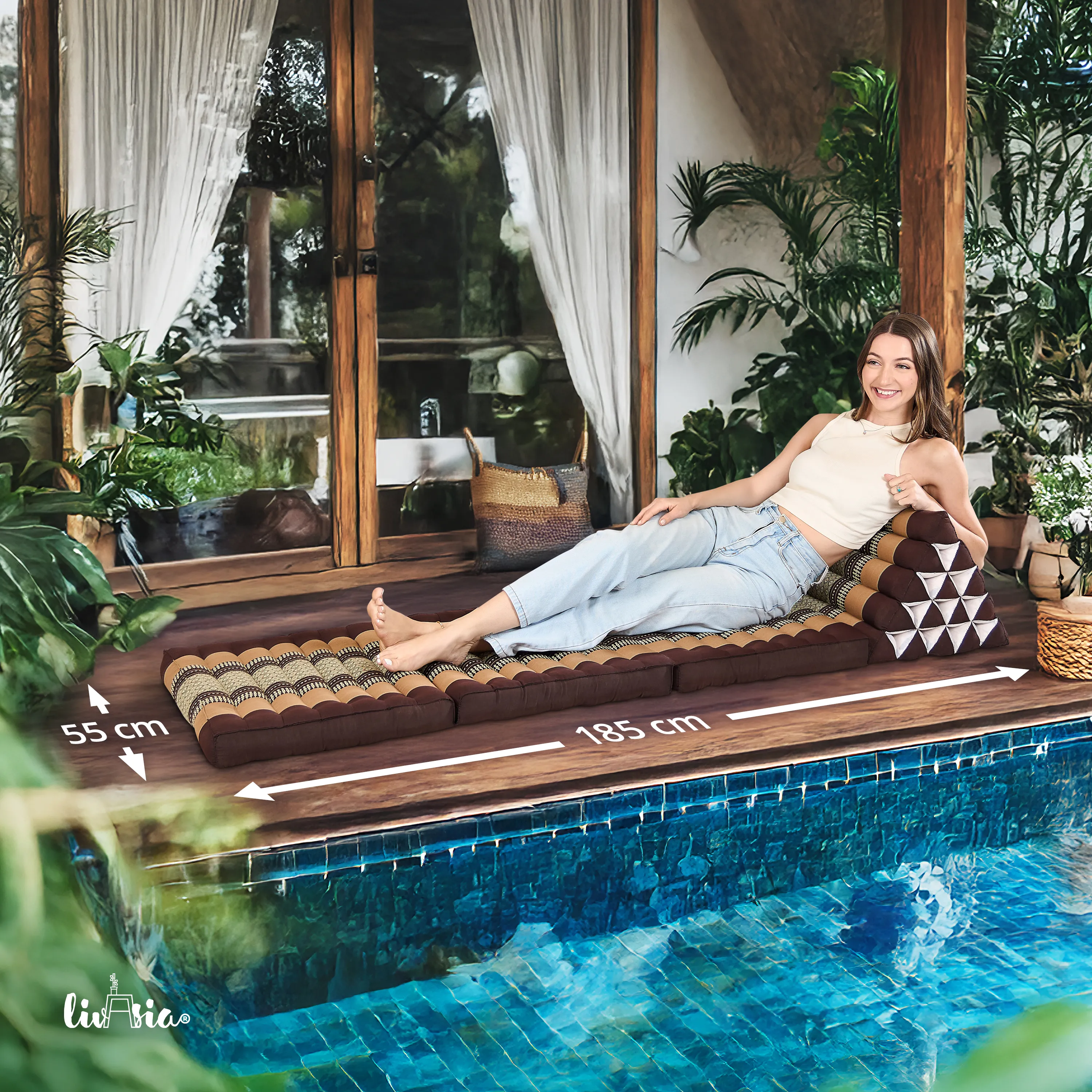 Kapok Thais kussen XXL hoog