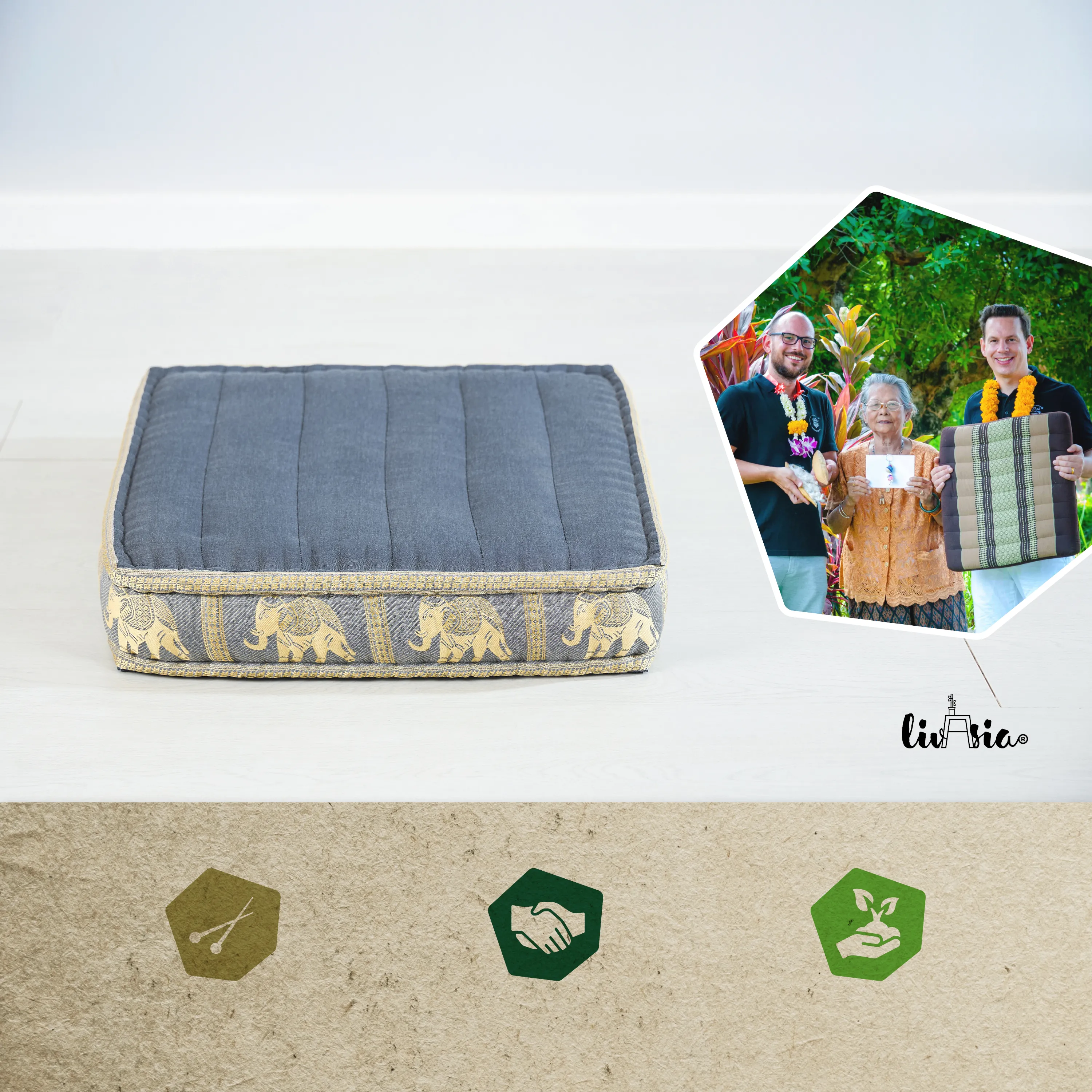 Kapok zitkussen voor op de vloer, Deluxe